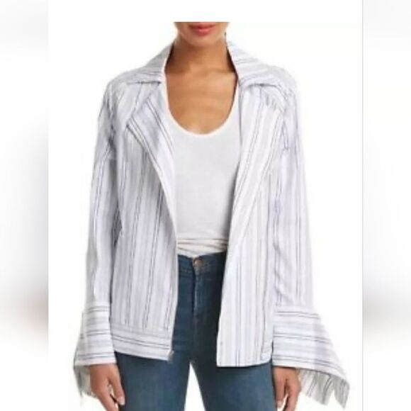 BCBGMaxAzaria Dean Striped Moto Jacket Size XS NWT - Picture 7 of 7